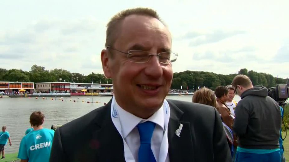 Thomas Konietzko O-Ton - zum Ende der Rennen - Kanu WM 2013 Duisburg